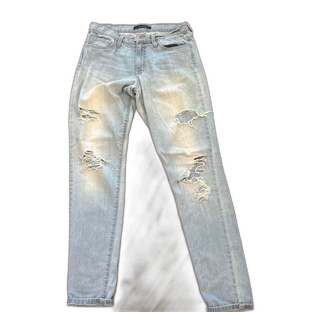 Flying Monkey Womens Mid Rise Skinny Distressed Light Wash Denim Jeans Size 27